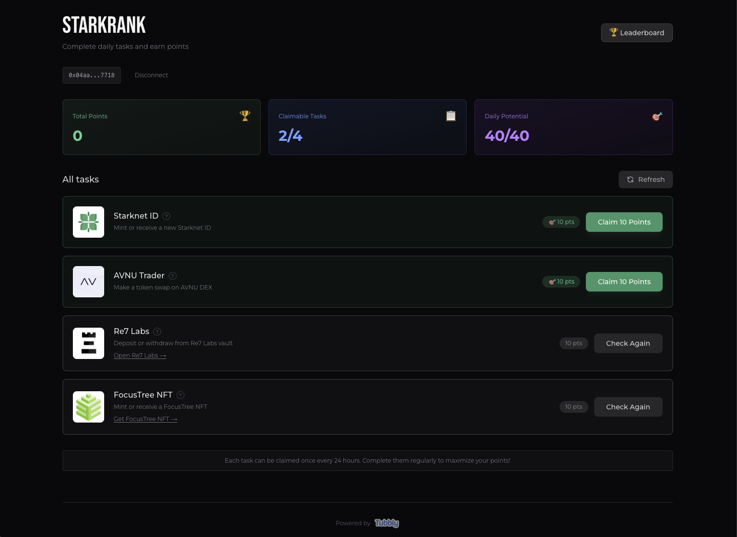 StarkRank Dashboard Preview
